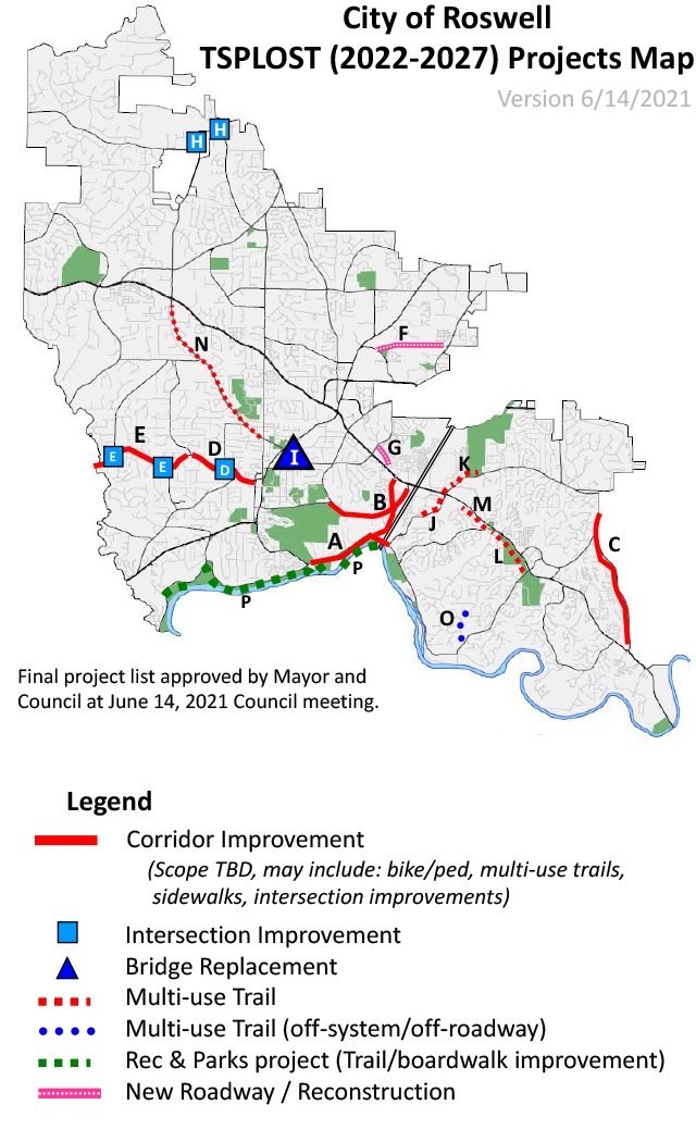 T‑SPLOST 2 Proposed Project Map