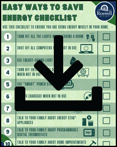 Saving Electricity Checklist